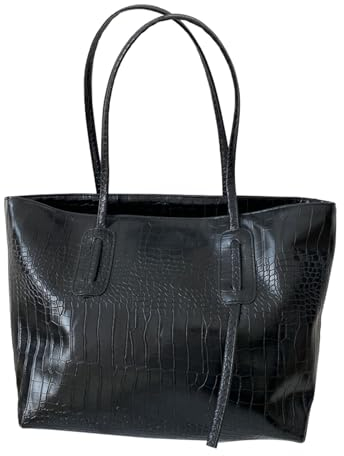 Solide Quasten-Muttertasche, große Kapazität, eine Schultertasche, Einkaufstasche Aigner Taschen Damen Blau (Black, One Size)