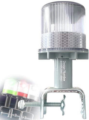 Cloud Fire Navigationslicht Solar,Led Toplicht Boot 0.5nm,360°Ankerlicht mit Halterung IP65 Wasserdicht für Fischer Boote Navigation sweiße Licht+Rotlicht+Grünes Licht(Multifunktional)