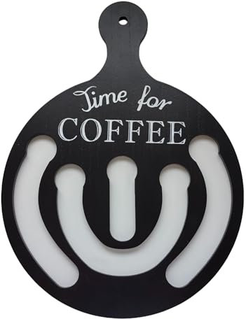 Aublinto Support Mural pour Dosettes de Café en Bois Rond - Organiseur Rotatif avec Poignée pour Capsules Expresso et Dolce Gusto