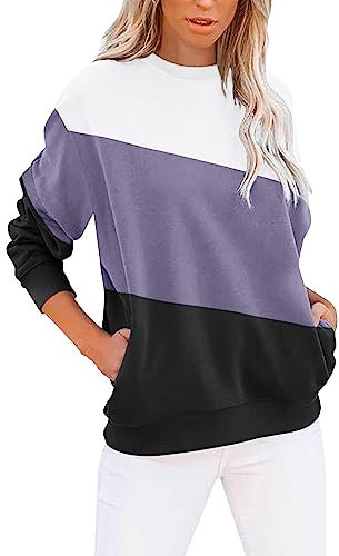 Dinglong Felpa Inter Donna Felpa da Donna con Scollo Tondo Top a Maniche Lunghe Pullover Casual Carini e Leggeri Felpa Inter Donna