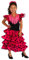 AMARU SANCHESU Vestido de niña para Danza Flamenco o sevillanas (FR/ES, Edad, 6 años, Regular, Fucsia Topo Negro)