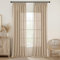 MIULEE Gardinen Vorhänge mit Kräuselband Schlaufenschal Voile Vorhang Modern Leinenoptik Halbtransparent für Wohnzimmer Schlafzimmer Schiebevorhang 2er Set Stores Weizen 245x140 cm