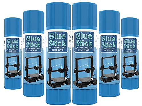 SIBOMTEX Lot de 6 bâtons de colle solides pour imprimante 3D PVP lavables pour plates-formes chaudes, plaque en verre, retrait facile