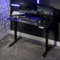 X-Rocker Ascend Height Adjustable Gaming Desk 120 x 60cm, Large Gaming Table with Adjustable Height 71-115.5cm, Seating and Standing Desk for Laptop Home Working Office - BLACK