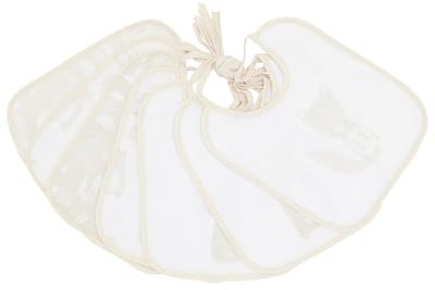 Kindsgard Bindelätzchen 7er-Pack „happaklat“ – Beige – wasserdicht, abwischbar & pflegeleicht – 75% Bio-Baumwolle – Baby Lätzchen zum Binden – 24x20 cm – unisex Set für Jungen & Mädchen