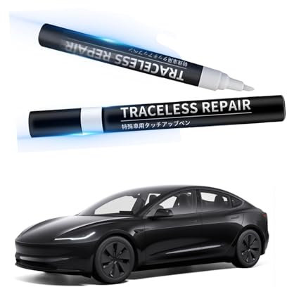 Ywooon Touch Up Paint for Tesla Model Y 3 X S Body Touch Up Paint Scratch Repair Kit,Paint Pen Tip and Brush 2 in 1 Scratch Repair Automotive Scratches Repair Pen Matched (Solid Black)