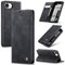 owlhold iPhone 16E hülle iPhone 16E Klapphülle Premium PU Leder Handytasche Weiches Vintage Faltbare Schutzhülle Kartenfach Standfunktion Handyhülle iPhone 16E -Schwarz