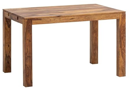 FineBuy Esszimmertisch 120-200 cm Sheesham Massivholz Zeitlos, Küchentisch Verlängerbar, Speisetisch Groß Rechteckig Schlicht, Holztisch Esszimmer