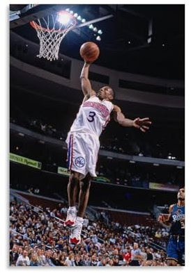 Zbwqlte Allen Iverson Dunk-Poster, dekoratives Gemälde, Leinwand, Wandkunst, Wohnzimmer, Schlafzimmer, 20 x 30 cm