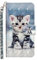 Glitter Cover per ZTE BLADE A34 Custodie Cover Adorabile Gattino TPU + PU Pelle Slot Case per portafoglio Fessura per carta di credito Cover Book Flip Stile Classico Vintage Style Caso