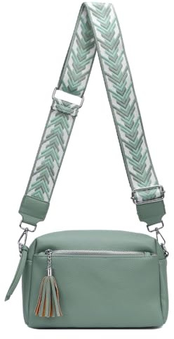 Damen Tasche Cross Over Body Bag Brusttasche Umhängetasche Schultertasche Brieftasche Smartphone Geldtasche Abend Handy Clutch Mint