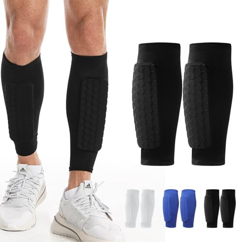 2 PCS de Protège Tibias de Football, XS/S/M/L/XL Football Shin Guards, Manchon de Protection des Mollets Protège Tibias Anti Chocs Professionnels pour Hommes, Femmes, Enfants et JeunesSport (Noir)