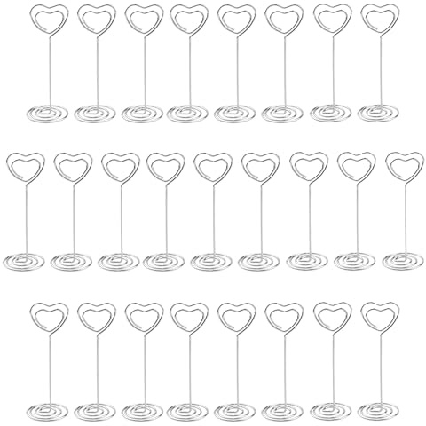 LATRAT 25 st korthållare i metall, Memo korthållare för bord, för foton, mat, memos, bröllop, restauranger, födelsedagar, silver
