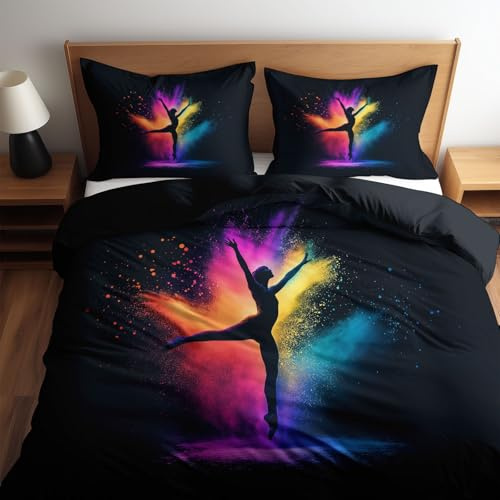 Generisch Fantasy Turner Nebel Bettwäsche 135 x 200 cm für Kinder Jungen Teenager, Schwarz Bettbezug für Einzelbett - Bedruckte Bettbezüge Set mit Reißverschluss und Kissenbezug 80 x 80 cm