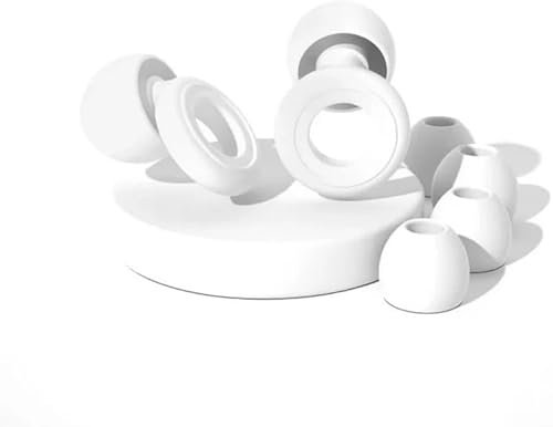 GesundPurPro SilentRing Ohrstöpsel für Schlafen & Arbeiten – Geräuschreduzierende Silikon Earplugs, bequem & wiederverwendbar, ergonomisch & weich (Weiß)