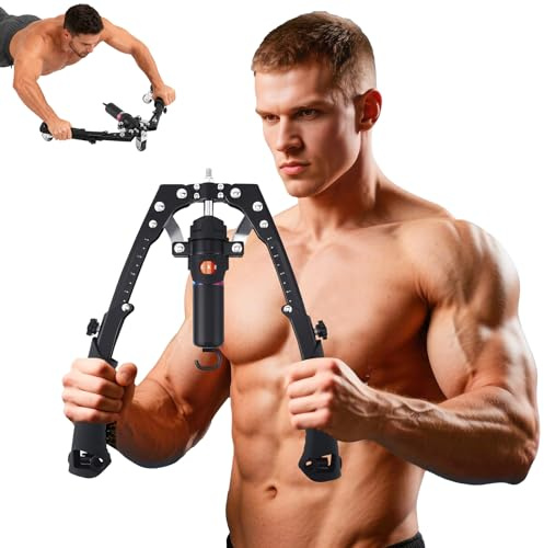 Power Twister 10~200kg, 3-in-1 Twister Armtrainer & Bauchmuskel-Rollrad, Einstellbare Hydraulische Brusttrainer Unterarm Trainingsgerät, Twister Arm Brust Trainer Fitnessgeräte