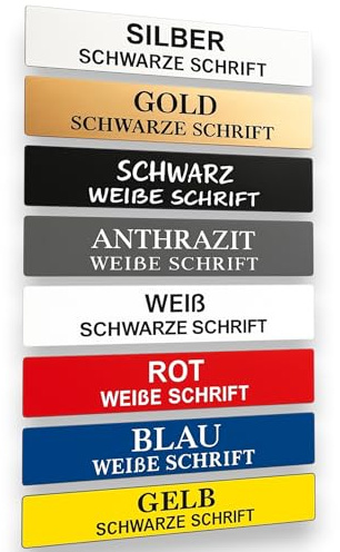 BigTrend24 Personalisierbares Klingelschild – 10 Stück – graviertes Namensschild – selbstklebend mit 3M – wetterfest – Made in Germany – viele Farben & Größen – Kunststoffschild für Briefkasten