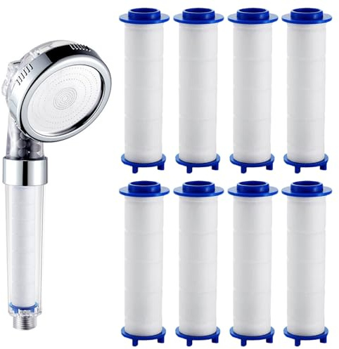 GIUSOBG Doccia Filtro in Cotone PP 8 Pezzi 90 * 25mm Cartuccia Sedimenti Filtrati Generico Sostituibile Cotone Filtro Doccia,per il Soffione della Filtrare le Impurità