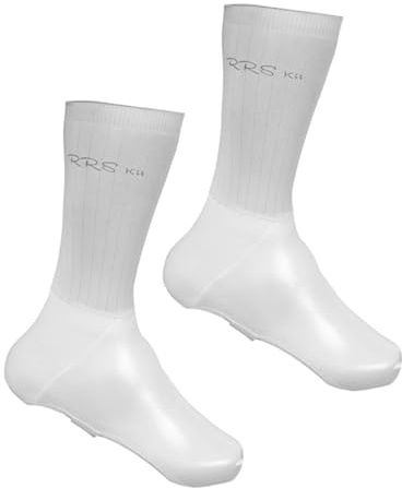Jiuvaso Couvre-Chaussures de Cyclisme, Couvre-Chaussures Vélo de Route, Surchaussures de Cyclisme pour Les Randonnées à Vélo, pour Pluie Plein Air et Cyclisme, Blanc