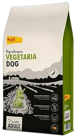 kyli Hypoallergenic VegetariaDog 12 kg | für ausgewachsene Hunde | 100% Vegetarisch | Getreidefrei | Nachhaltig | proteinarm & fettreduziert | Hypoallergen