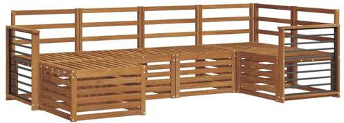 vidaXL Sofagarnituren 6 pcs Natur Massivholz Akazie, Gartenlounge, modernes Outdoor-Sofa, strapazierfähige Möbel, Terassenkomfort-Set