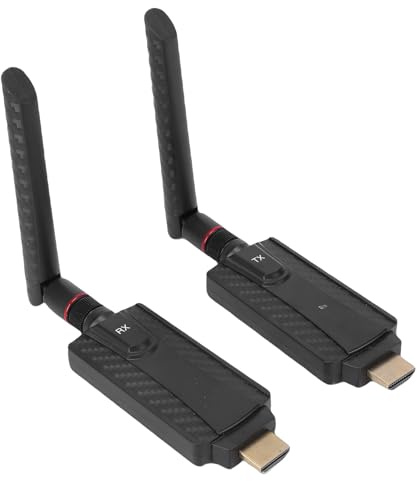 Bewinner Wireless HD Multimedia Transmitter and Receiver, 5G 4K Decode 1080P Output Plug and Play Portable Extender Kit for TV Projector Laptop Streaming