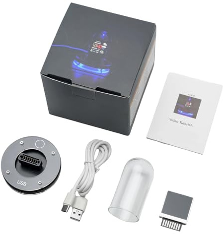 Oxxggkao Horloge intelligente avec moniteur météo et tube lumineux pour campeurs de bureau