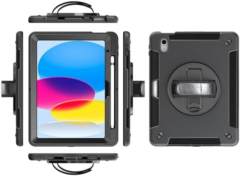 eSTUFF iPad 11th/10th gen Ohio Defender Case with Hand Strap, ES68104007-BULK