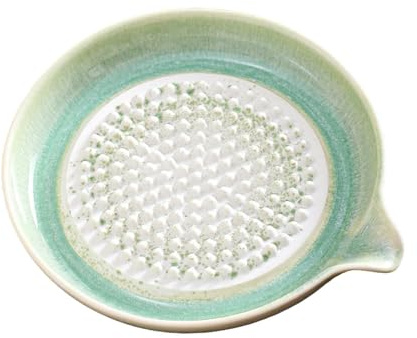 Knoblauchplatte | Keramik Küchenutensil in Handarbeit hergestellt und gefertigt | Knoblauchreibe Schale Teller | Für Zwiebeln Zitrusfrucht Obstsorten Pasten Pürees Gewürze und für die Heimküche