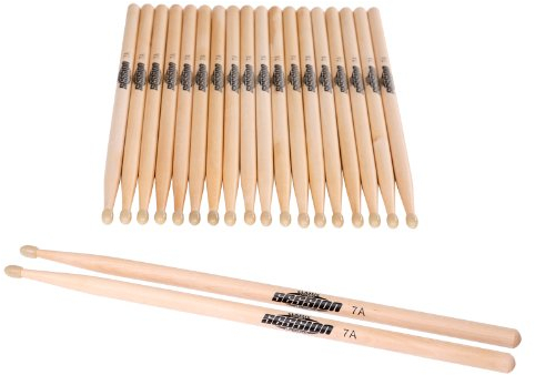 10 Paar XDrum Schlagzeug Sticks 5B Nylon Tip (runder Nylonkopf, Länge: ca. 405 mm)