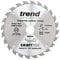 Trend Wood Circular Saw Blade, 210mm Diameter, 30mm Bore, 24 Teeth, 2.4mm Kerf, +20° Hook, TCT, Coarse Finish, CSB/21024