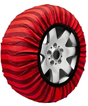ISSE Snow Socks T-58 | Homologated and High Safety Textile Snow Chains - Kit of 2 Chains for Cars + Gloves