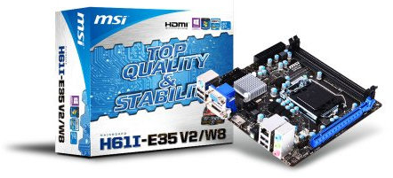 MSI H61I-E35-V2/W8 - H61I-E35/W8 Motherboard Socket 1155 Intel H61 (B3) Mini-ITX Gigabit LAN Mini-ITX
