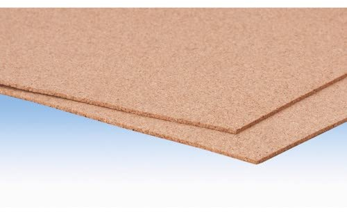 NOCH Kork-Platte, 3 mm hoch, geräuschdämmend, für Modelleisenbahnen Spur H0, TT, H0m 2 Stück 15 x 50 cm