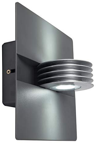 Eco Light Moderne LED Designer Außenwandleuchte Split, Aluminiumguß, 22 x 22 cm, 480 lm, 9 W, anthrazit 1879 GR