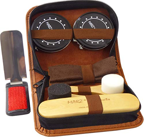 MARZ Products Kit d'entretien de Chaussures en Cuir de Luxe, 8 pièces