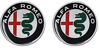 Alfa Romeo Logo Offizielle 3D Aufkleber, Durchmesser: 21 mm, Zweier-Set