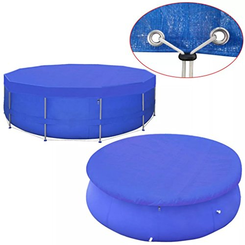 Festnight Poolabdeckung PE Abdeckplane für runde Frame Pool 460 cm Schwimmbecken Stahlrahmen Rundpool Schwimmbad Cover90 g/m²