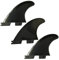 UP100 3 Teile/Satz Tri G5 Surfbrett FCS II Flossen für FCS 2 Flossen Box SUP Surfing Fin 1 Center + 2 Side 2 Farben (Schwarz)