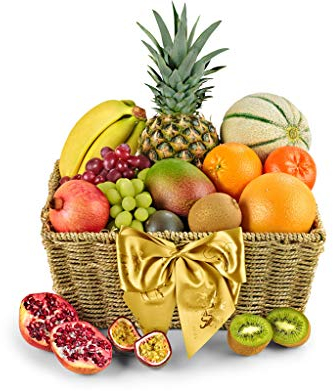 Tropical Fresh Fruit Hamper - Luxury Fruit Basket with Mango, Pineapple, Grapes - Fresh Food Gift Basket for Birthdays and Celebrations, Healthy Food Gifts, from Regency Hampers