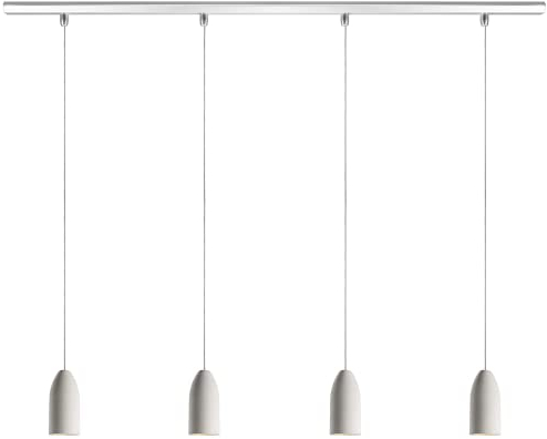 Buchenbusch urban design 4er Pendelleuchte Esstisch light edition, Küchenlampe hängend mit Textilkabel Weiss, Beton Hängelampe Wohnzimmer