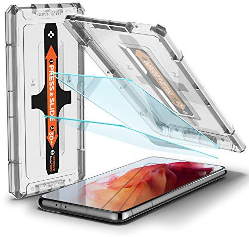 Spigen Glas.tR EZ Fit Vetro Temperato Compatibile con Samsung Galaxy S21, 2 Pezzi, Resistente ai Graffi, Durezza 9H Pellicola prottetiva