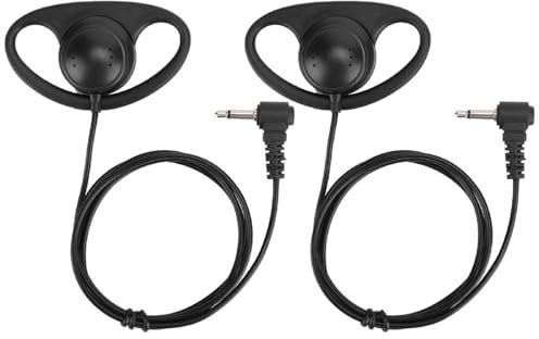 Paquete de 2 Auriculares de 3,5 mm Solo para Escuchar, en Forma de D, sin micrófono,Audio y vídeo portátiles
