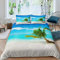 Loussiesd Strand Themen Bettwäsche Set 135x200cm Kinder Jugendliche Tropische Palme Betten Set für Jungen Mädchen Ozean Meer Bedruckt Bettbezug Set Hawaiian Strand Zimmer Dekor Mit 1 Kissenbezug