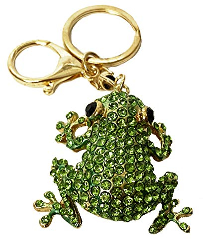 FROSCH Glitzer Ring Bling Strass Kristall Keychain Schlüsselanhänger Auto Handtasche Handyzubehör Ostern Geburtstag Jahrestag Freund Mädchen Austria (436)