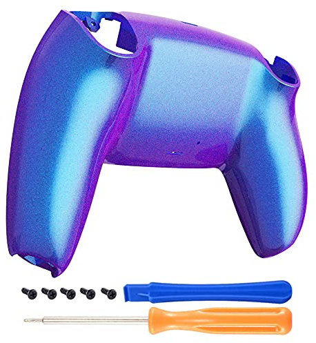eXtremeRate Rückseite Abdeckung Kompatibel mit ps5 Controller, Hülle Case Gehäuse Ersatz Schale Abdeckung für ps5 Controller Zubehör (Lila Blau)