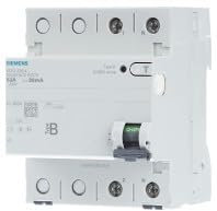 SIEMENS Differenzschalter, 2-polig, Typ B, mit kurzer Verzögerung, Eingang: 63 A, 30 mA, ein AC: 230 V Marke