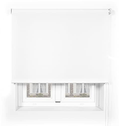 Blindecor Ara Premium | Hochwertiges durchscheinendes glattes Rollo - Weiß, 130 x 240 cm (BxH) | Stoffgröße 127 x 235 cm . Rollos premium für fenster