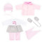 Bayer Design 84200AK Puppenkleider, Outfits, Babypuppen Anziehsachen 38-43cm, mehrteilig, Puppenzubehör