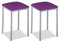 ASTIMESA - Taburetes de Cocina tapizado - Estructura sólida y Firme - Estructura Color Aluminio y Asiento en Polipiel - Color del Asiento: Berenjena. Contenido: 2 Unidades. Medidas: 35 x 35 x 45 cm